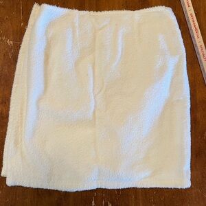 Handmade vintage 100% cotton terry cloth wrap skirt/coverup. Classic white.